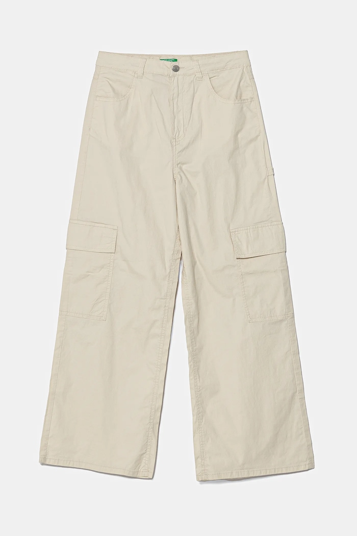 United Colors of Benetton spodnie dziecięce z elastanem beżowy 4L2VCE040.G.Seasonal