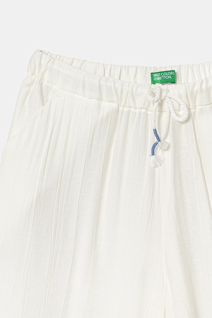DÍVKA Dětské kalhoty United Colors of Benetton 4VDVCF04M.G.Seasonal bílá