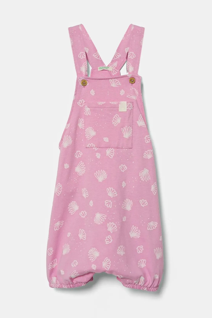 United Colors of Benetton rampers bawełniany niemowlęcy Produkt niemowlęcy różowy 35ZEAT011.G.W.Seasonal