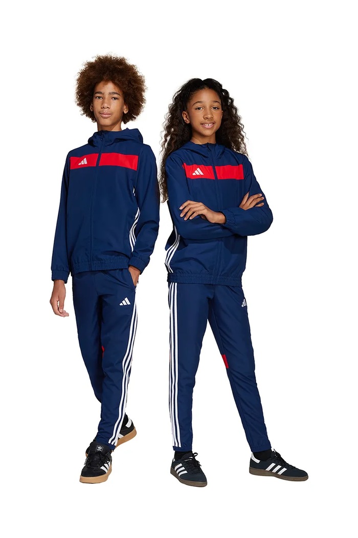 Dětské tepláky adidas Performance látka námořnická modř JD0636