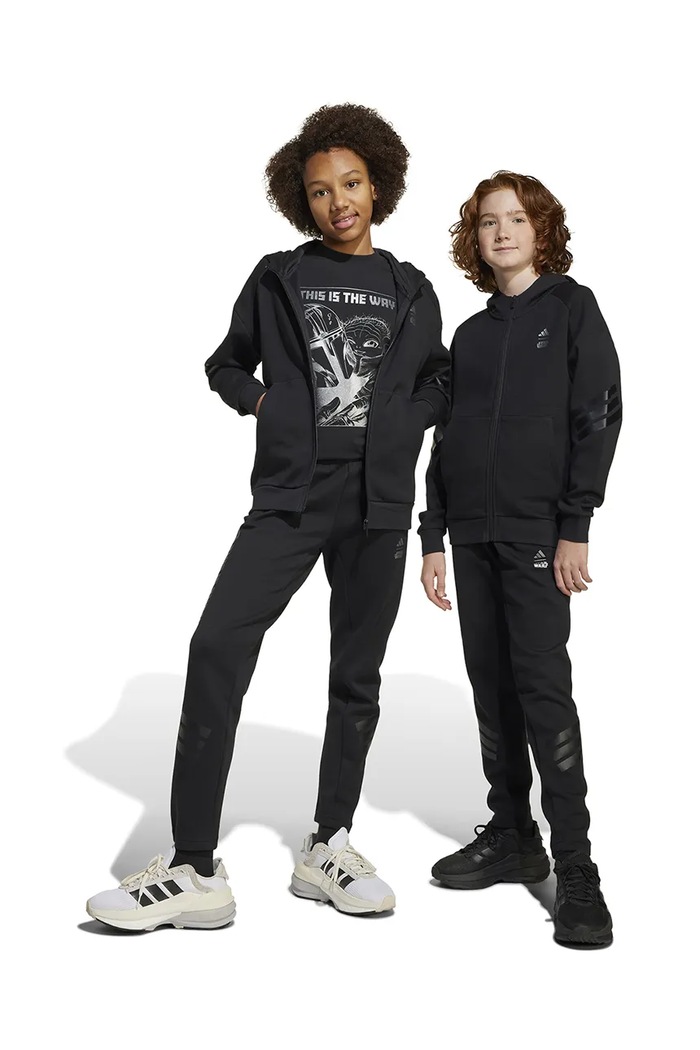 Dětské tepláky adidas pletenina černá JF3635