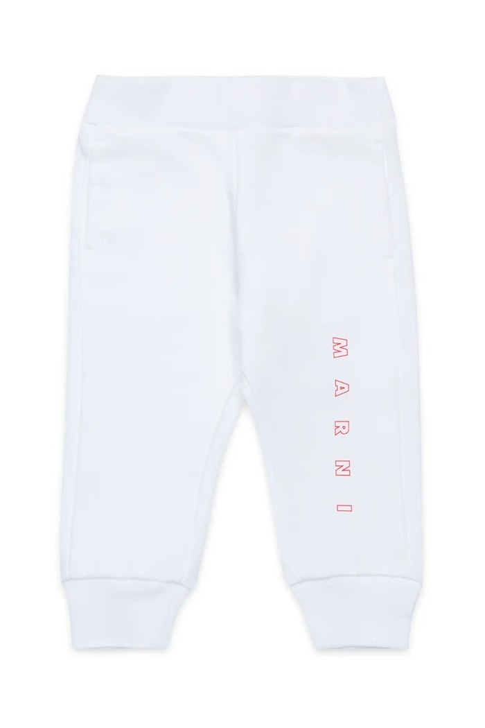 Pamučni donji dio trenirke za bebe Marni MP192B TROUSERS pamuk bijela M01436