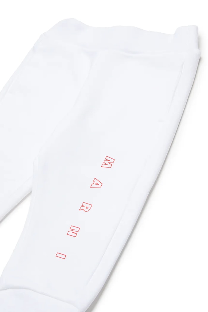 Dječaci Pamučni donji dio trenirke za bebe Marni MP192B TROUSERS M01436 bijela