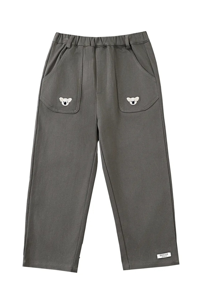 Donsje spodnie bawełniane dziecięce Kassim Trousers Koala 4096302.98.128 szary SS25