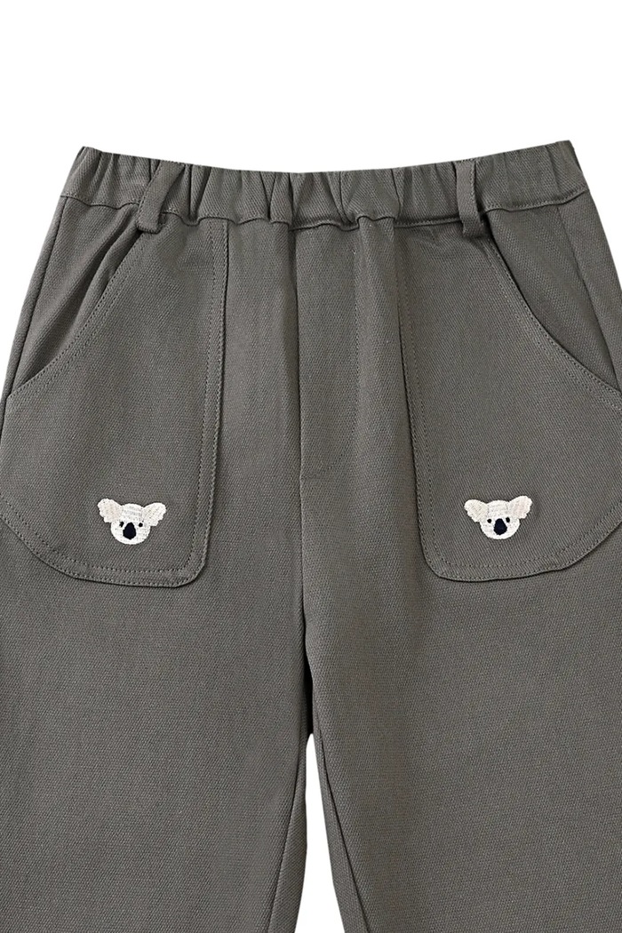 Donsje spodnie bawełniane dziecięce Kassim Trousers Koala szary 4096302.98.128