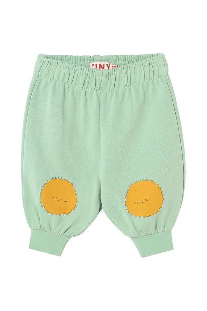 Pamučni donji dio trenirke za bebe Tinycottons SUN TALES GRAPHIC BABY SWEATPANT SS25.106 zelena SS25
