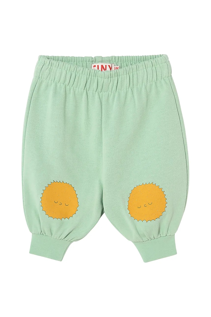 Pamučni donji dio trenirke za bebe Tinycottons SUN TALES GRAPHIC BABY SWEATPANT SS25.106 zelena SS25