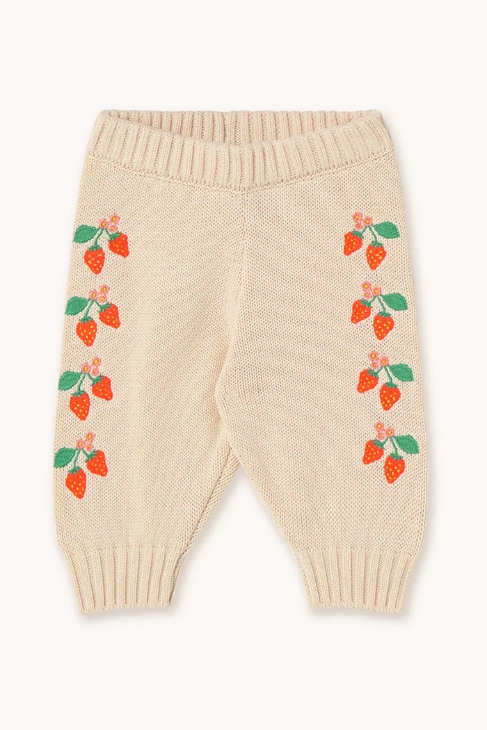 Kojenecké bavlněné tepláky Tinycottons STRAWBERRIES BABY KNITTED PANT SS25.303 béžová SS25