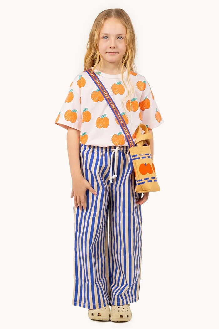 Detské bavlnené nohavice Tinycottons STRIPES WOVEN PANT bavlna modrá SS25.229