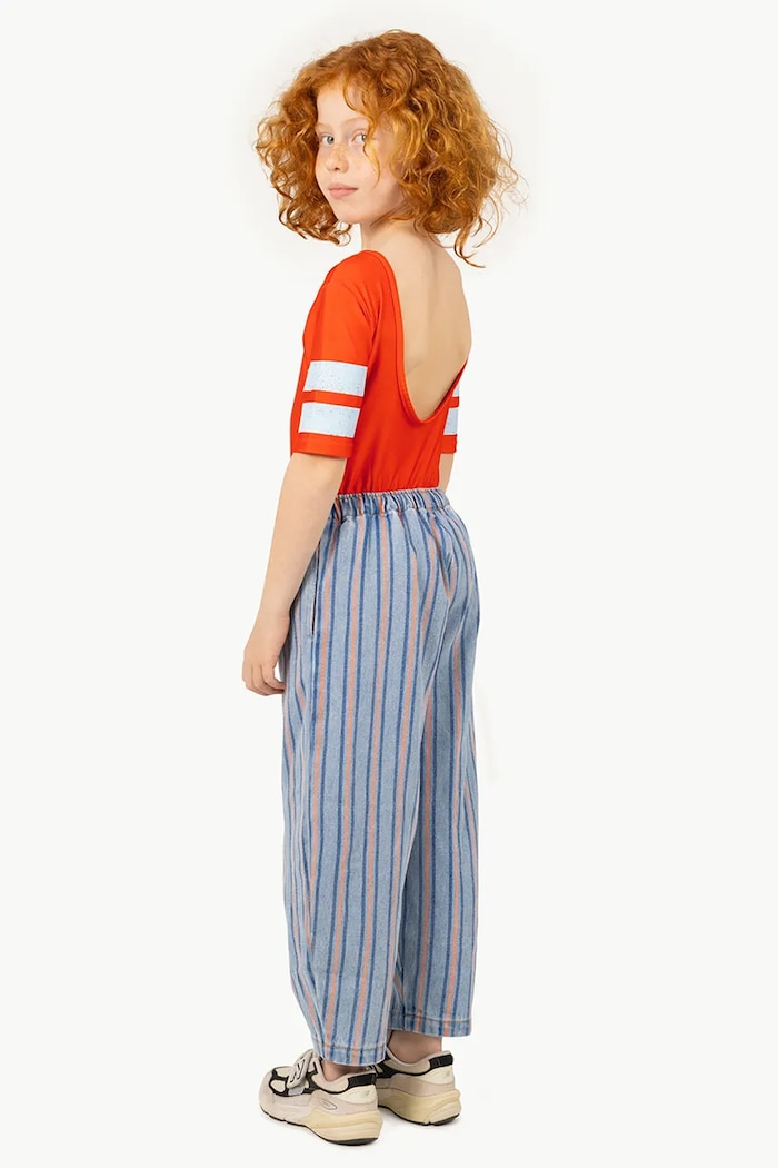 Pantaloni de bumbac pentru copii STRIPES MULTICOLOR PANT Tinycottons albastru SS25.238