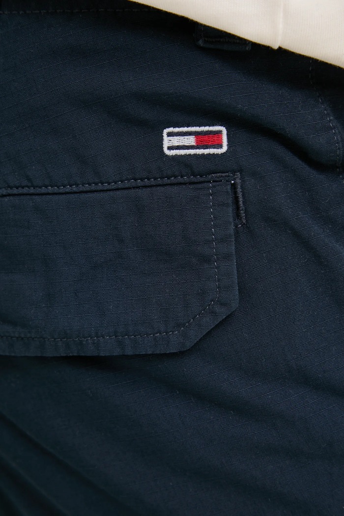 Tommy Jeans pamut nadrág sötétkék DM0DM20284