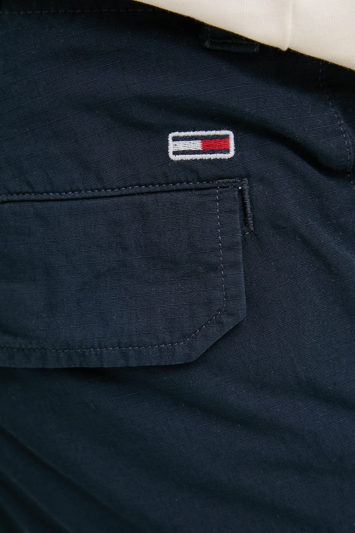 Tommy Jeans pamut nadrág sötétkék DM0DM20284