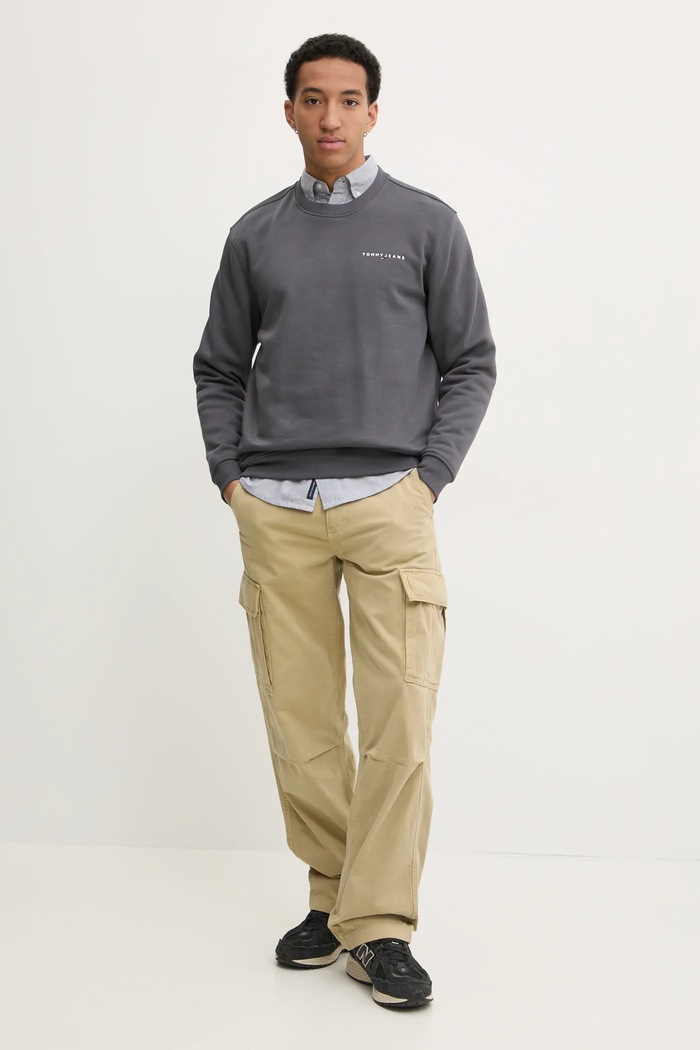 Tommy Jeans pantaloni in cotone DM0DM20293 verde SS25