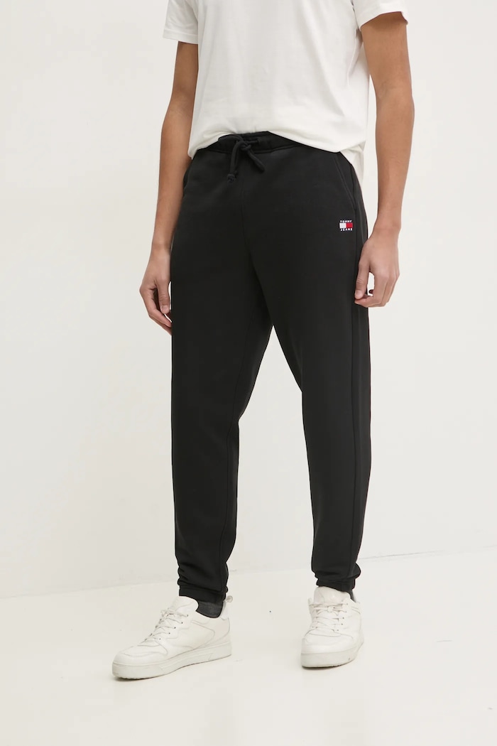 Tommy Jeans spodnie dresowe bawełniane bawełna czarny DM0DM20276