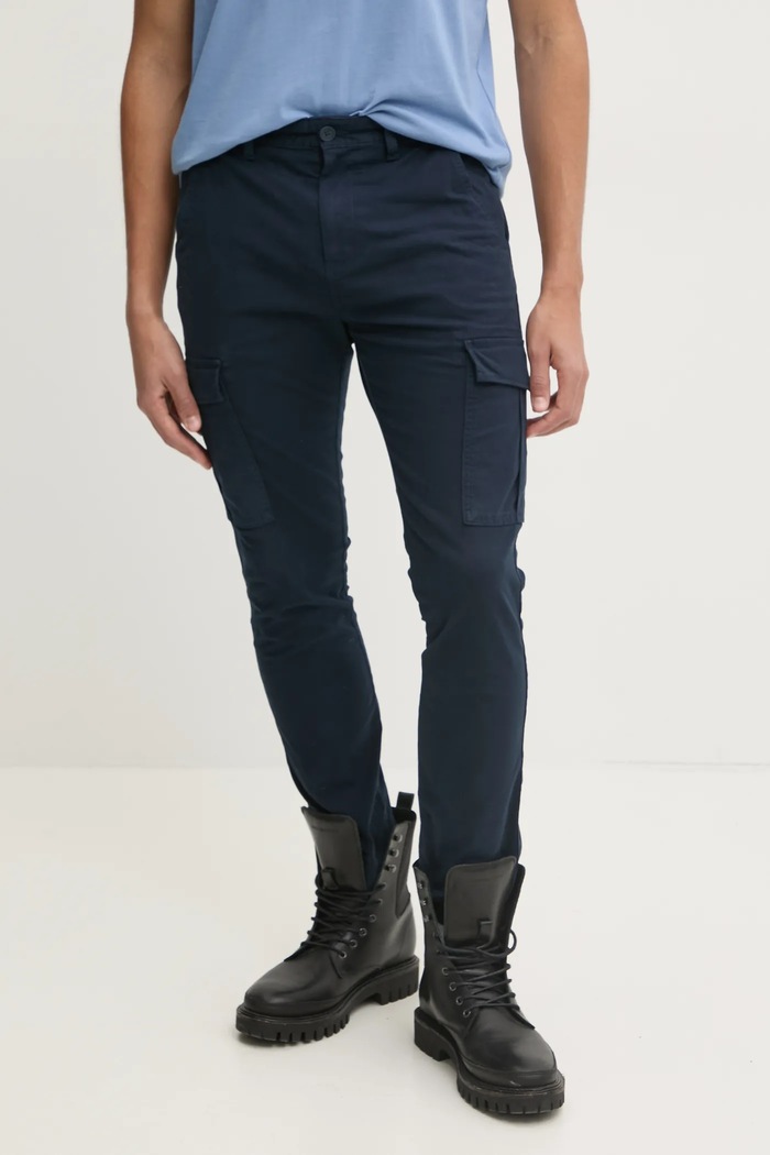 Kalhoty Tommy Jeans bavlna námořnická modř DM0DM20281