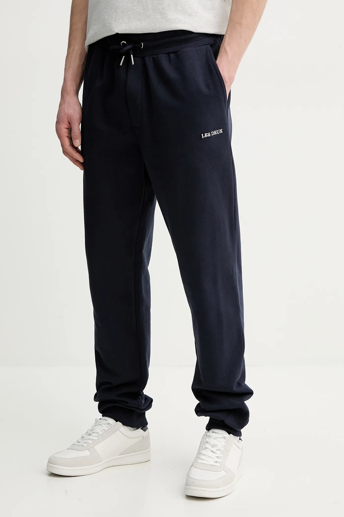 Les Deux pantaloni tuta di cotone applique blu navy LDM530056