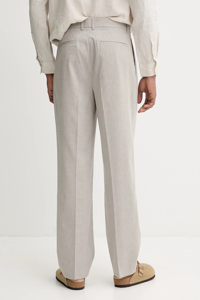 Îmbrăcăminte Le Deux pantaloni din amestec de in LDM510159 bej