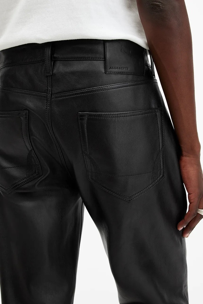 AllSaints spodnie skórzane LYNCH czarny M033TB