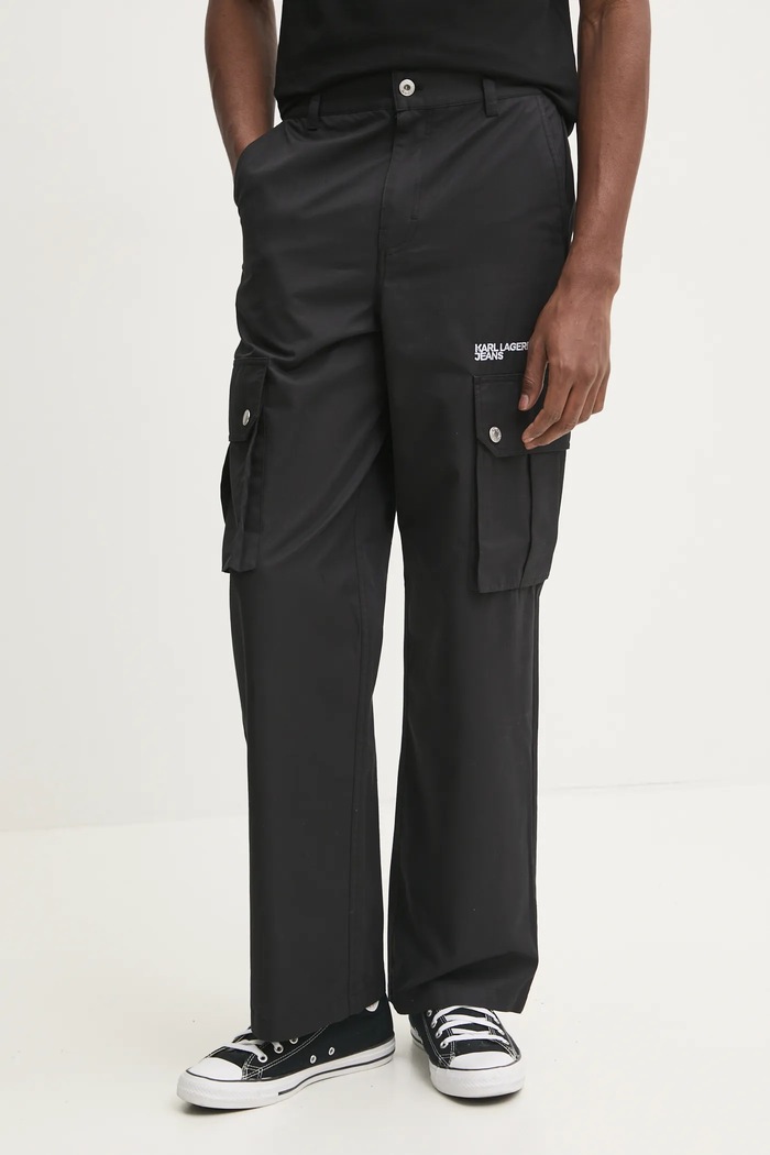 Karl Lagerfeld Jeans spodnie tkanina czarny A1M10054