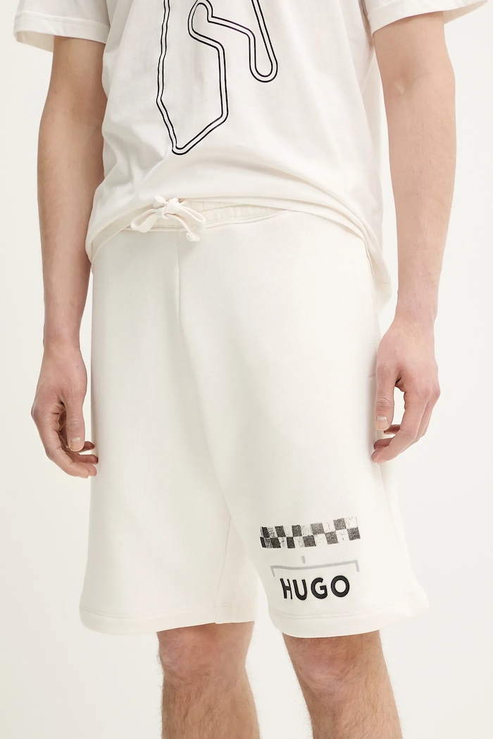 Kraťasy HUGO pletenina béžová 50531759