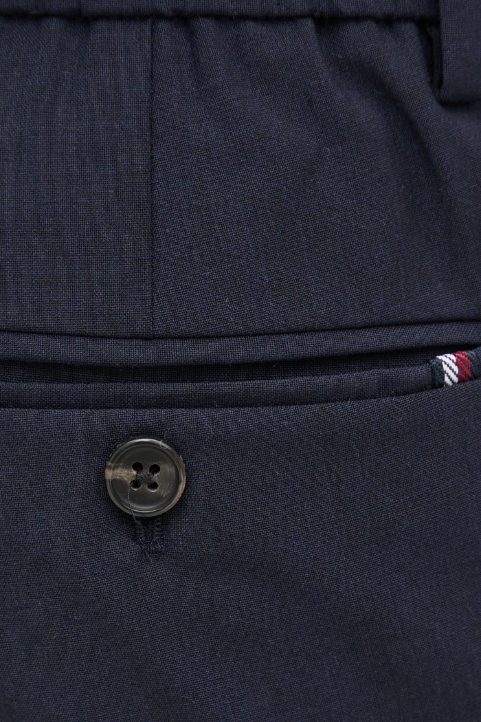 Vlnené nohavice Tommy Hilfiger tmavomodrá MW0MW36732