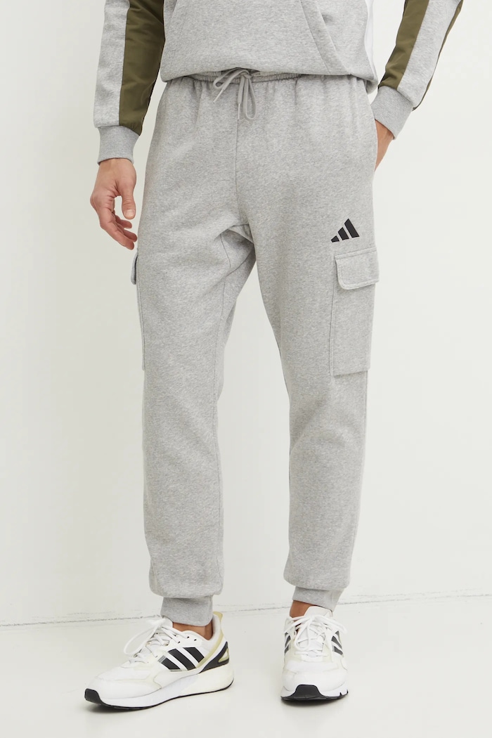 adidas Spodnji del trenirke adidas Feelcozy siva JE3823