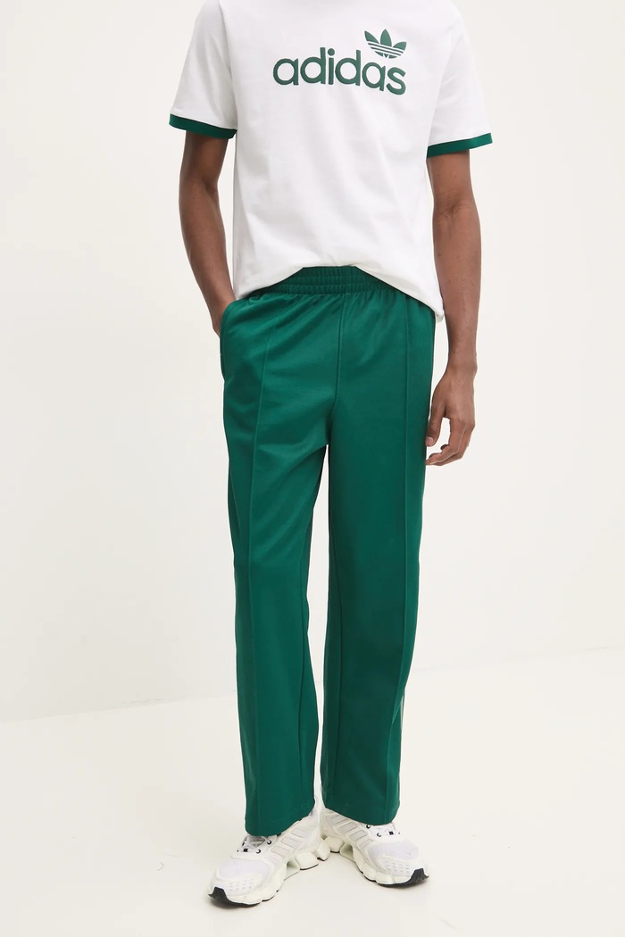 Спортен панталон adidas Originals Firebird трикотаж зелен JP1065