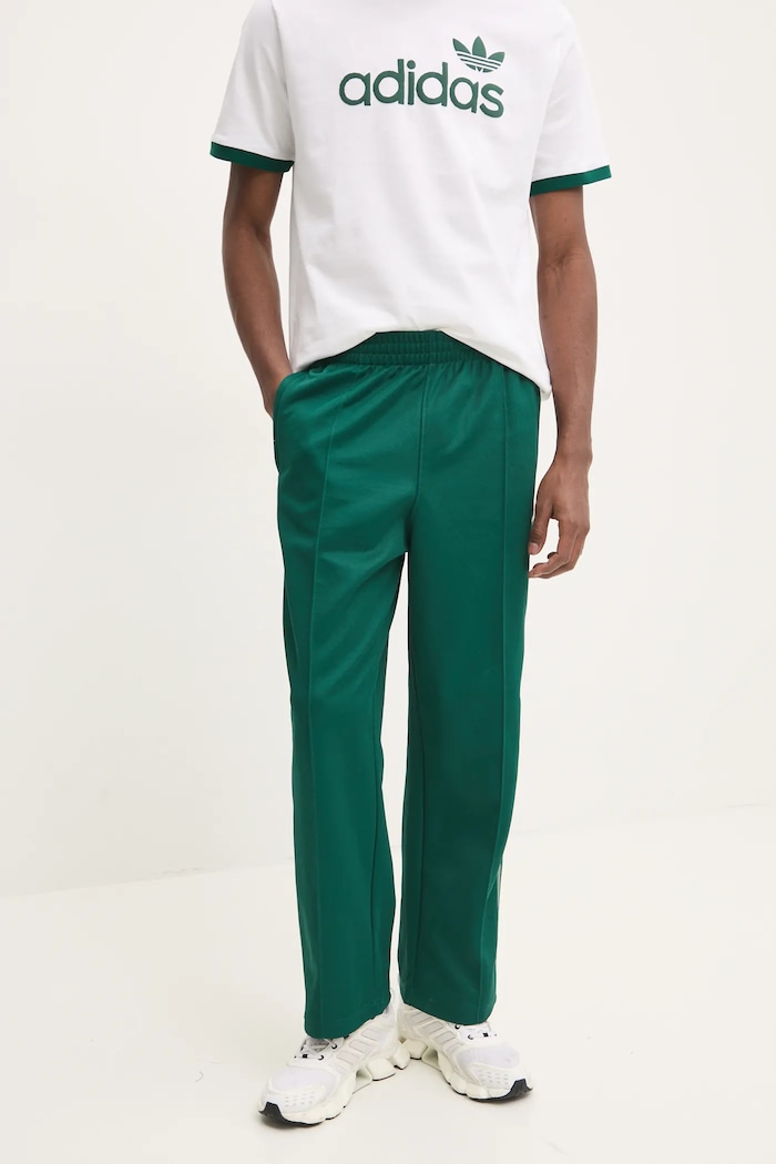 Спортен панталон adidas Originals Firebird трикотаж зелен JP1065