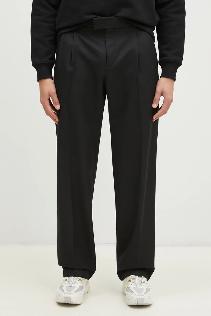 Drôle de Monsieur wool blend trousers Le Pantalon Golfeur fabric black PERM.BP165.PL127.BL