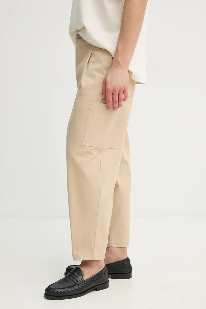 Kalhoty Drôle de Monsieur Le Pantalon Cropped Twill béžová F.BP155.CO206.BG