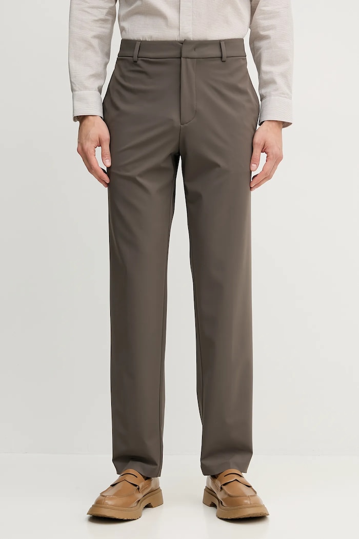 Hlače Emporio Armani Z elastanom rjava EM001505.AF10047
