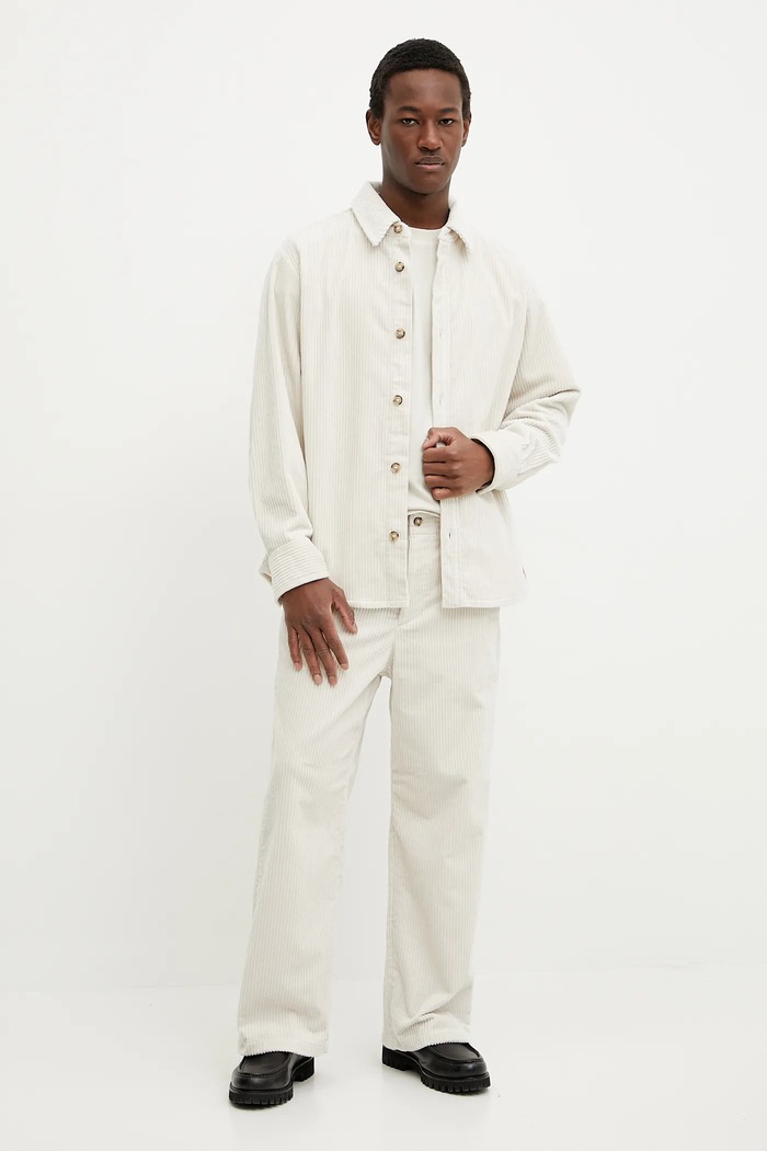 Menčestrové nohavice A.P.C. pantalon river H COHDW.H08470 béžová SS25