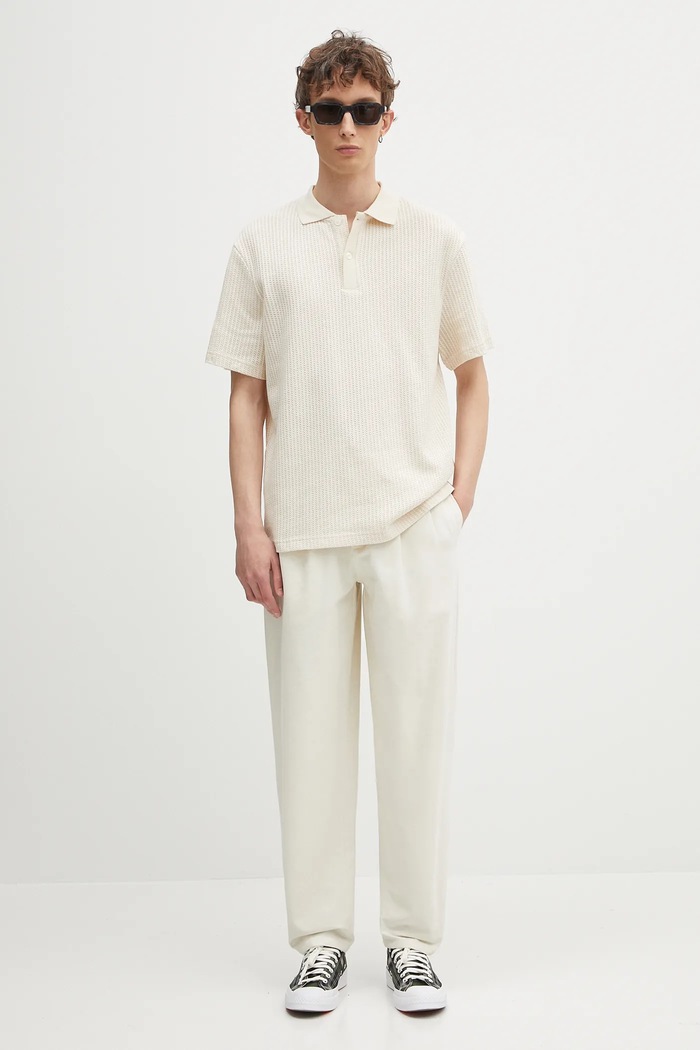 Spodnie chinos męskie bawełniane pantalon willow A.P.C. beżowy COGBJ.F08486