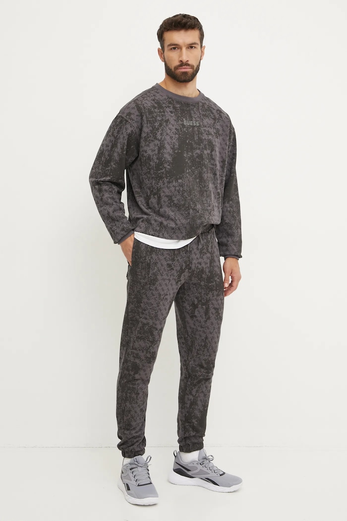 Guess pantaloni de trening din bumbac GOTAM Z5RB14.K9YI1 negru SS25