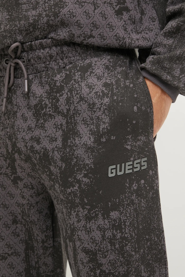 Guess pantaloni de trening din bumbac GOTAM negru Z5RB14.K9YI1