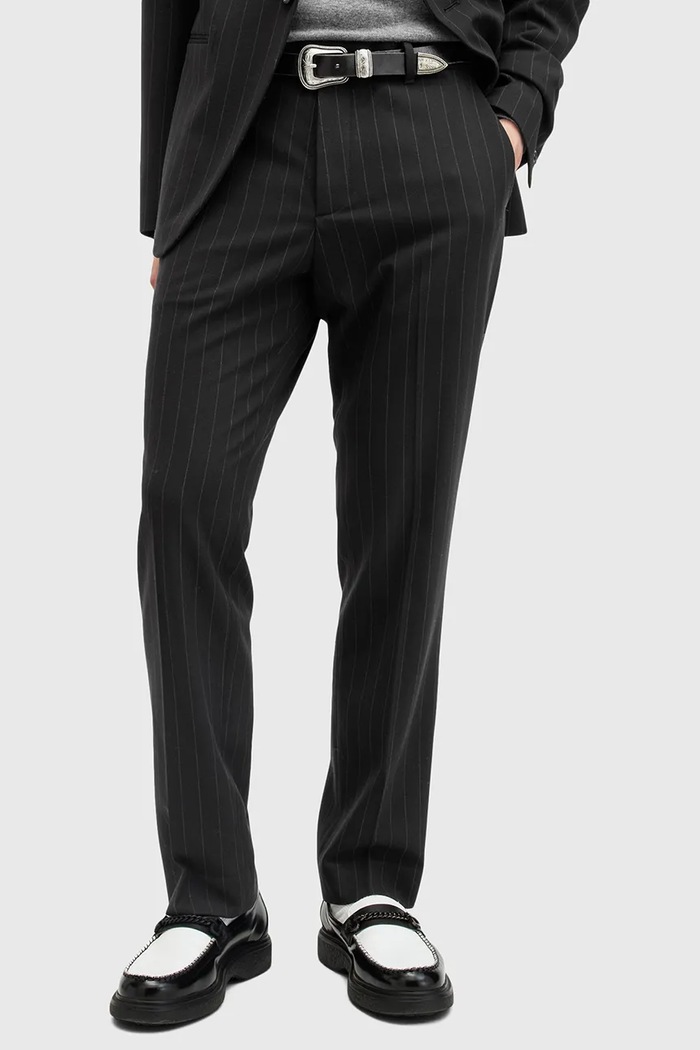 Hlače AllSaints HEDDON M042QB crna SS25
