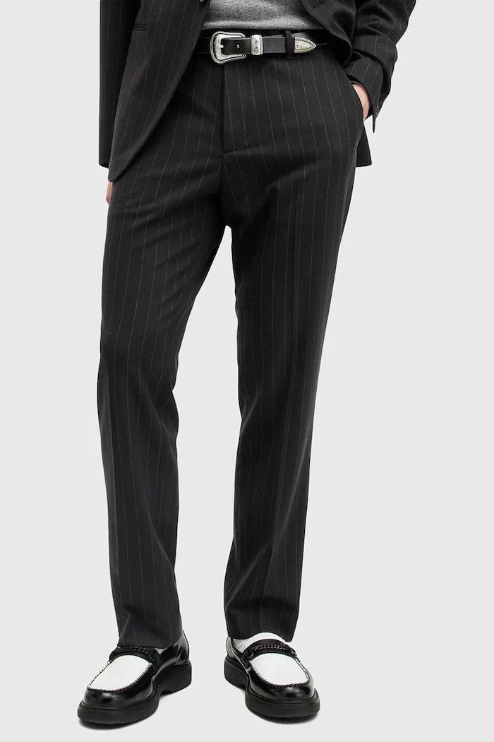 Hlače AllSaints HEDDON M042QB crna SS25