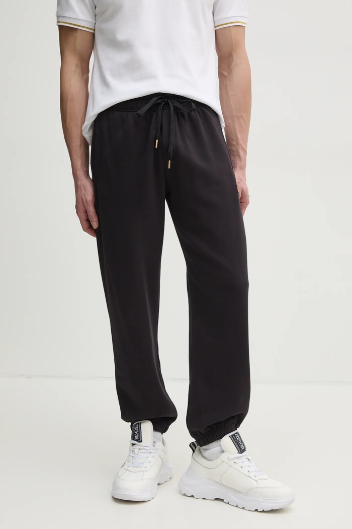 Bombažen spodnji del trenirke Versace Jeans Couture Pletenina črna 78GAAT08.CF01T