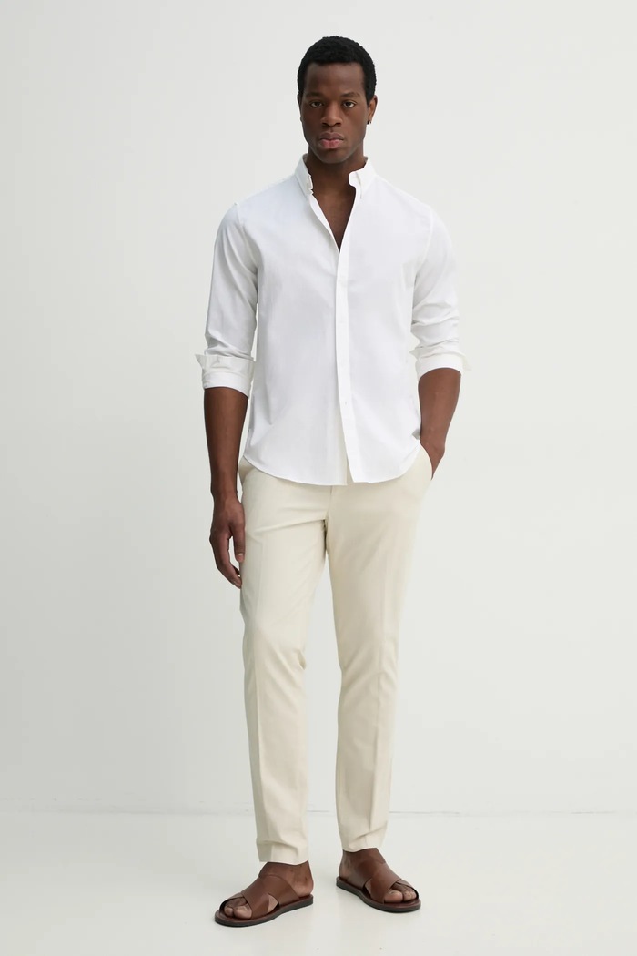 Kalhoty Sisley 4WOSSF053 béžová SS25