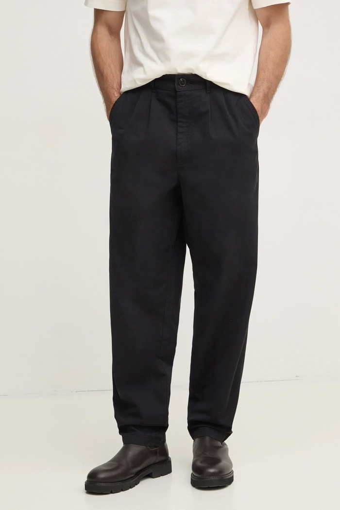 Barbour spodnie bawełniane bawełna czarny MTR0756BK31