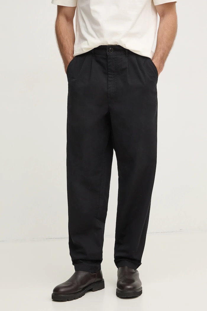 Barbour spodnie bawełniane bawełna czarny MTR0756BK31