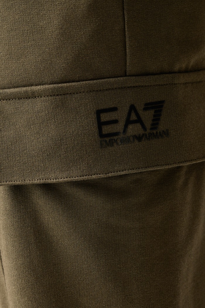 Spodnie dresowe męskie bawełniane EA7 Emporio Armani PJVRZ.8NPP67 zielony