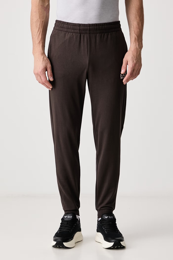 EA7 Emporio Armani Spodnie dresowe męskie bawełniane brązowy PJVRZ.8NPP66