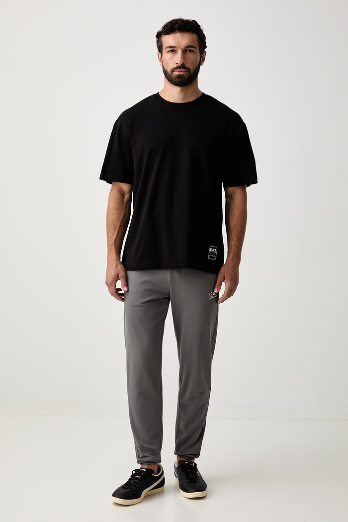 EA7 Emporio Armani спортен панталон мъжки от памук PJVRZ.8NPP66 сив SS26