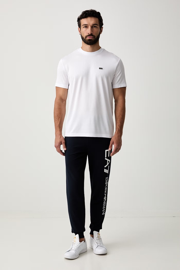 EA7 Emporio Armani spodnie dresowe męskie bawełniane AF13512.7M000571 granatowy SS26