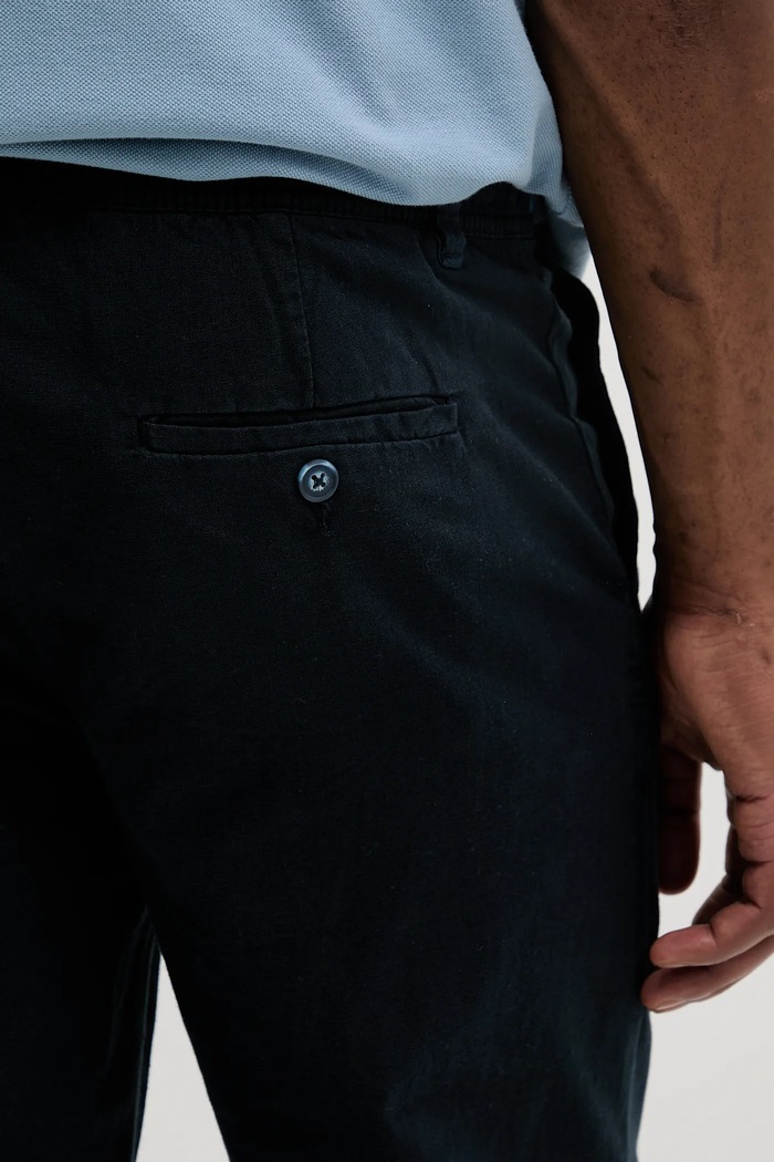 Spodnie lniane Lindbergh 30.003122A.NAVY granatowy