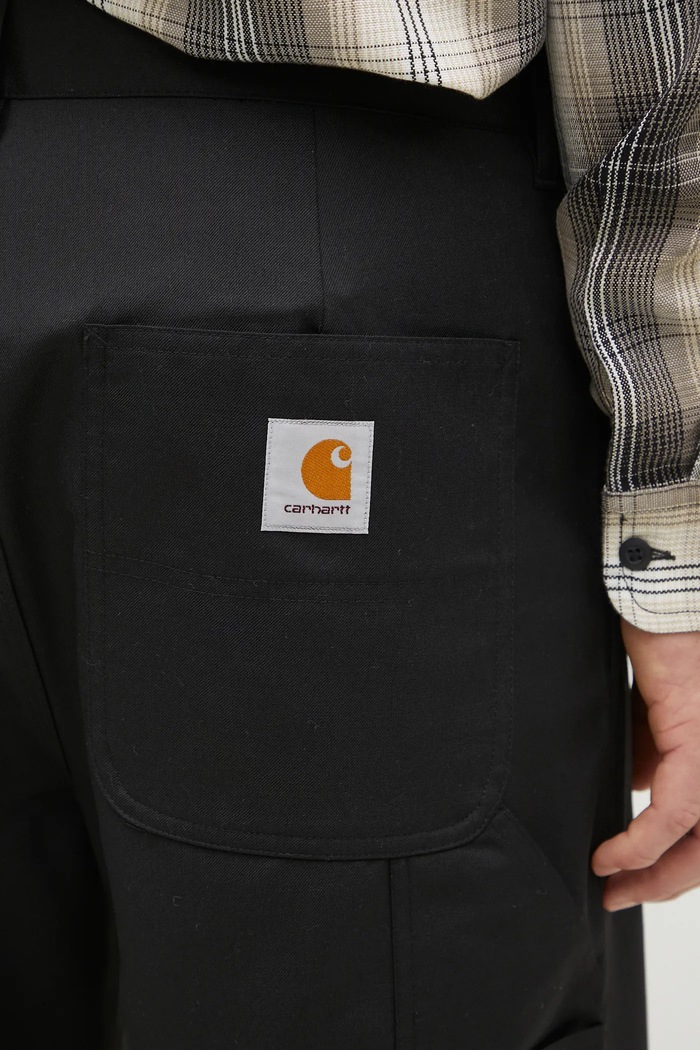 Hlače s primjesom vune Carhartt WIP Seaton Pant crna I034438.89XX