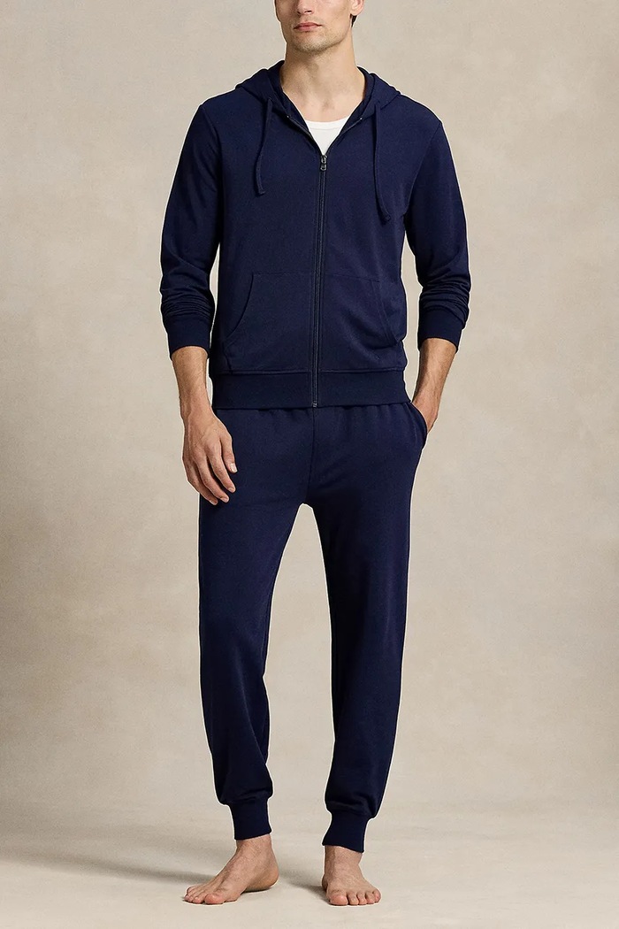 Odzież Polo Ralph Lauren spodnie dresowe męskie bawełniane z elastanem 714962529 granatowy