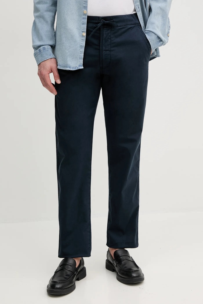 Hlače Pepe Jeans PULL ON COMFORT CHINO bez uzorka mornarsko plava PM211866