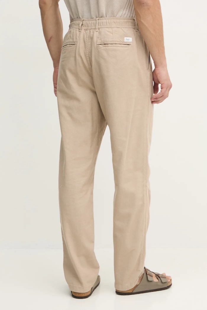 Odjeća Hlače s dodatkom lana Pepe Jeans LINEN PULL ON PANTS PM211872 bež